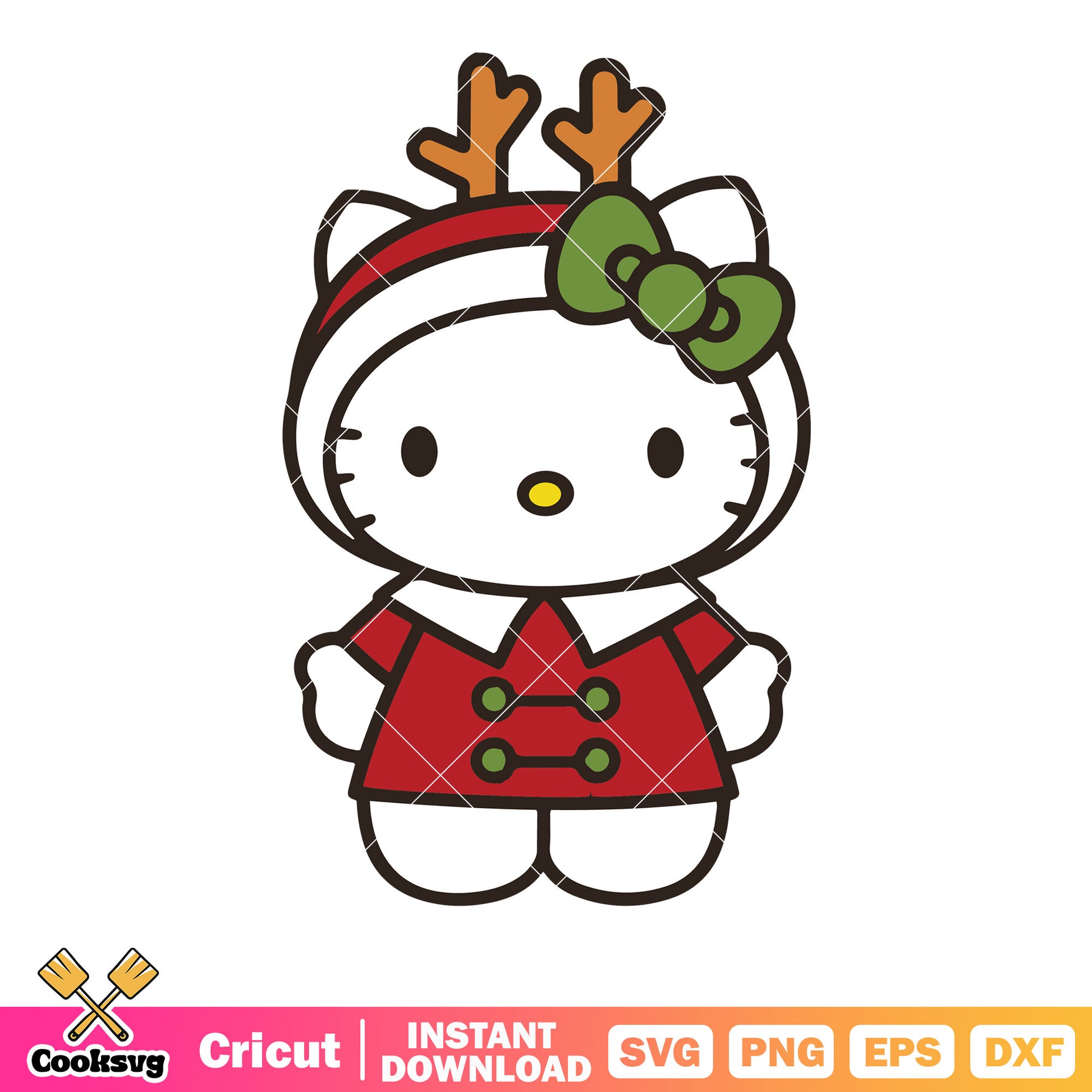 Hello kitty winter costume svg file, hello kitty winter svg, kitty cat svg