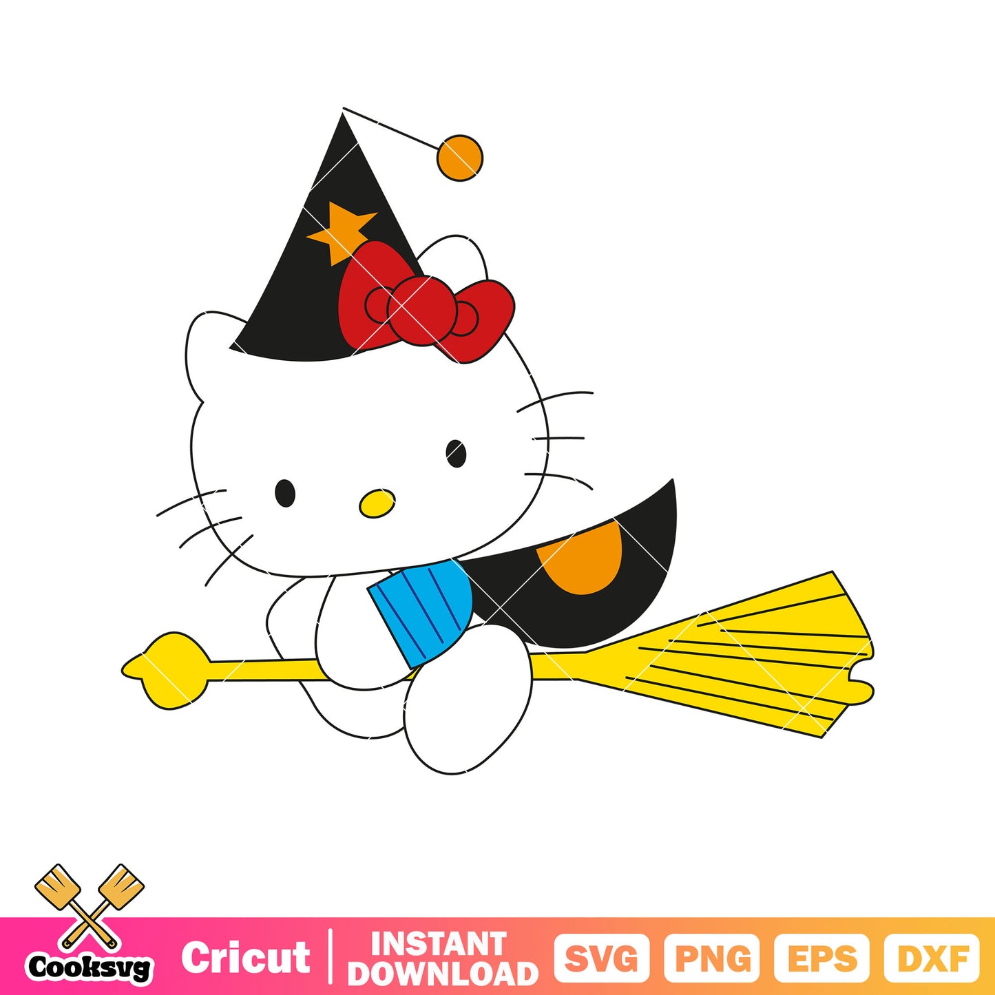 Hello kitty witch costume svg, hello kitty costume svg, kitty cat svg