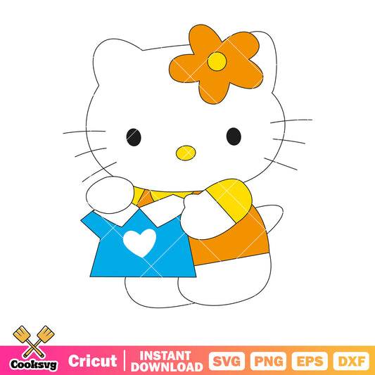 Hello kitty with clother sanrio svg, hello kitty by sanrio​ svg