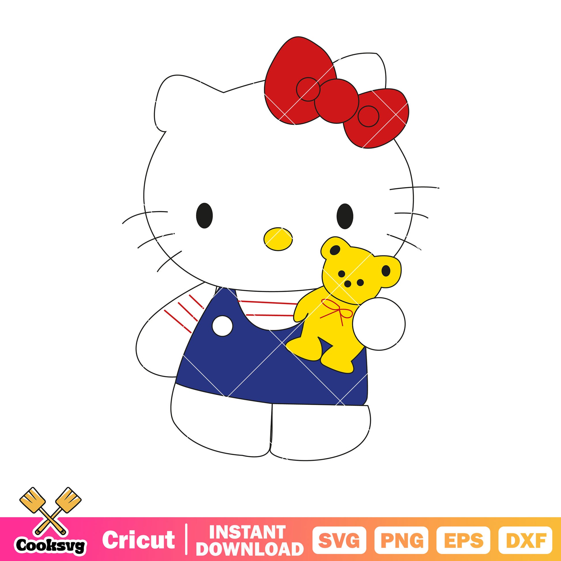 Hello kitty with teddy sanrio svg, hello kitty by sanrio​ svg