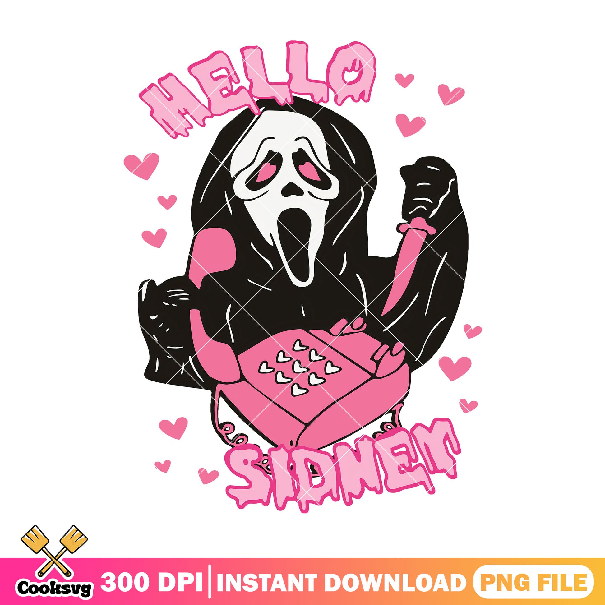 Hello sidney design png, horror png, halloween custome png