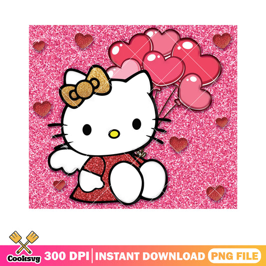 Hello valentine kitty png, happy valentine day png, valentine sanrio png