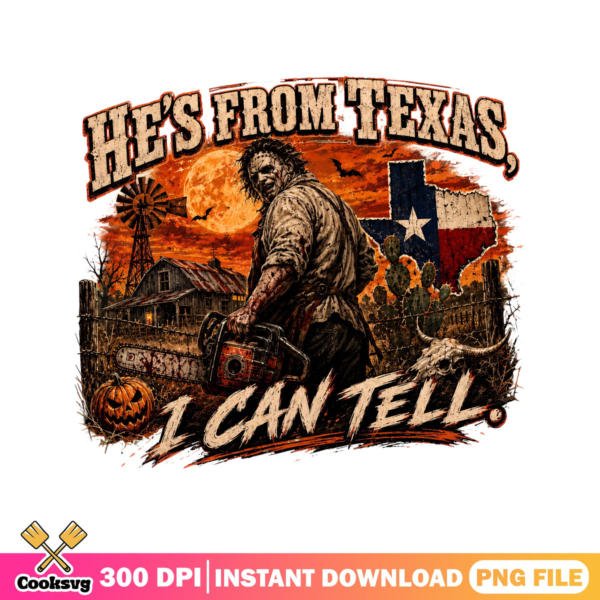 Hes from texas png, Texas horror villain png, Halloween chainsaw png