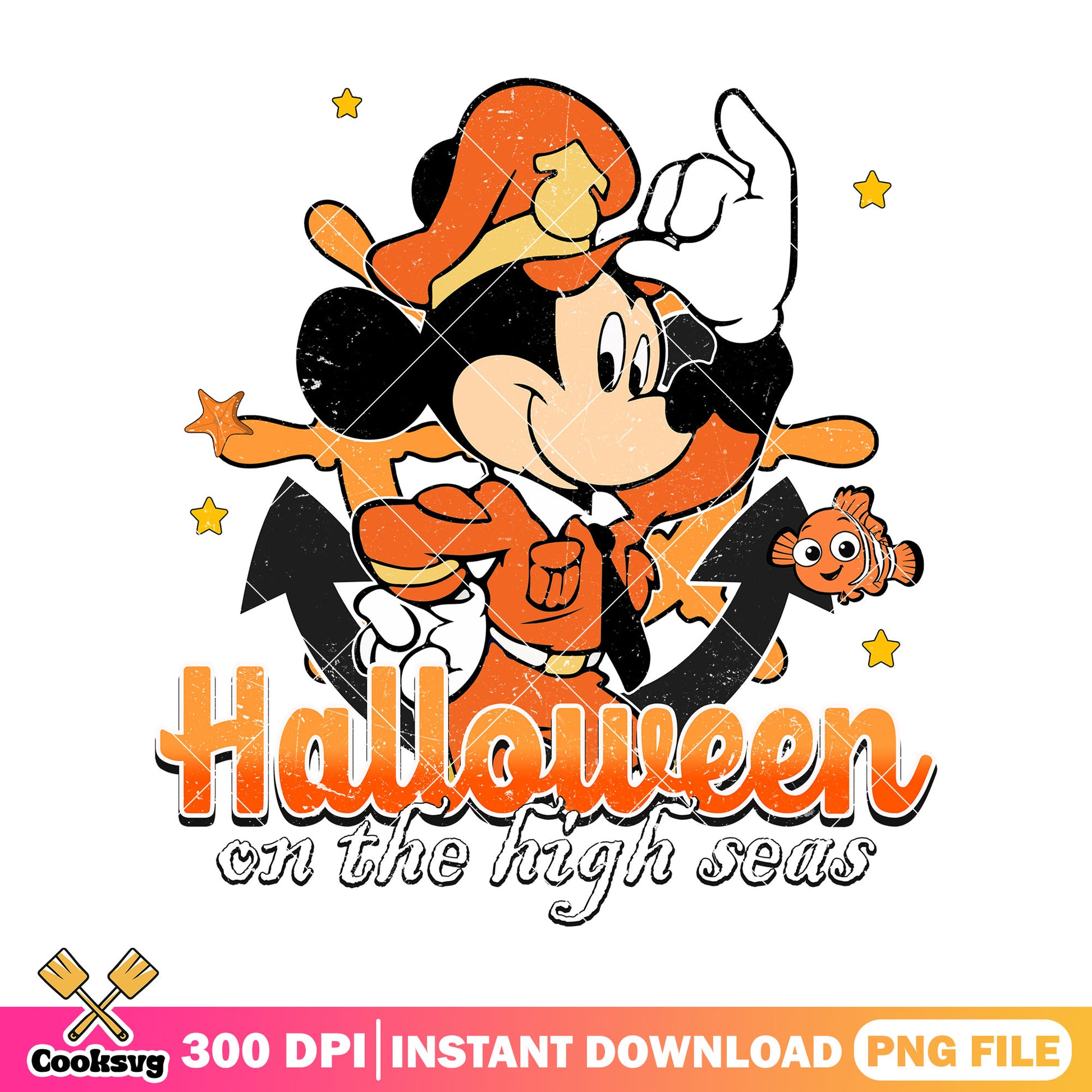 High seas with mickey png, halloween day png, cartoon mickey png