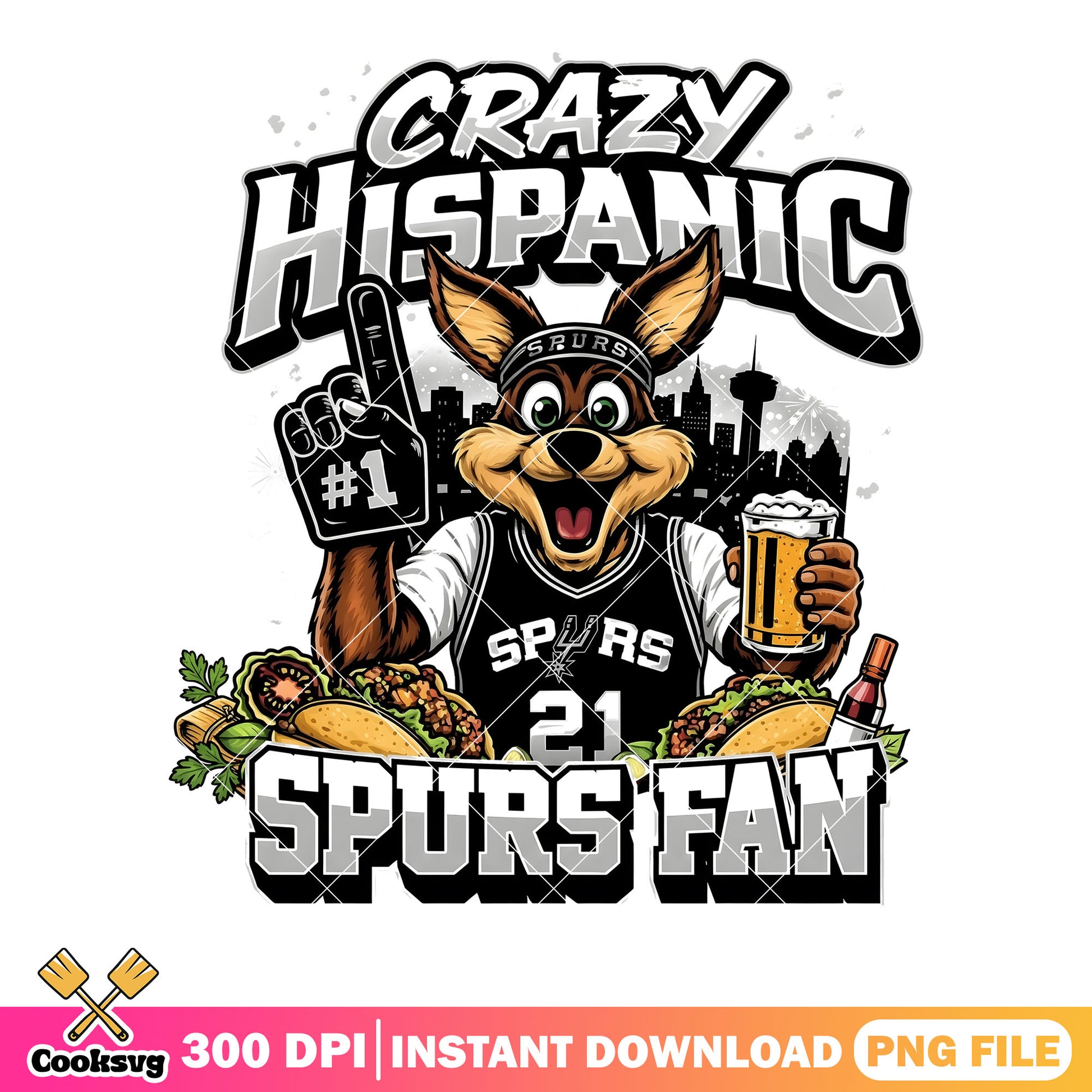 Hispanic spurs fan png, fiestia party png, basketball fan png