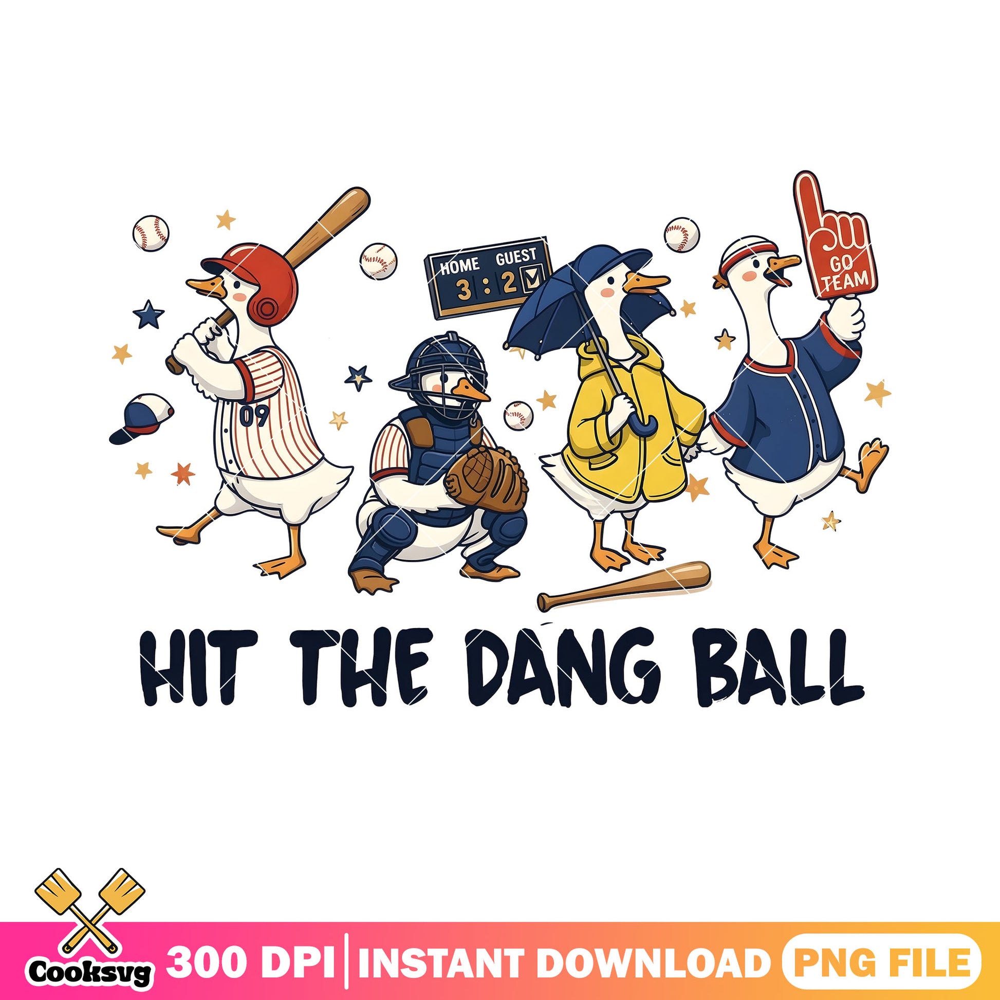 Hit the dang ball png, baseball sport png, sport lover png