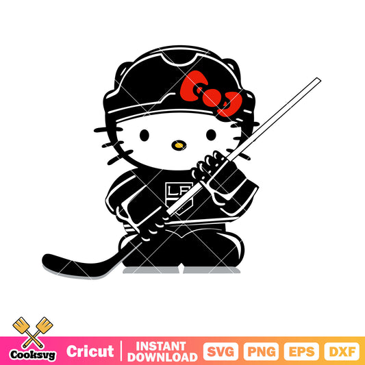 Hockey hello kitty costume svg, red bow tie svg, black helmet svg
