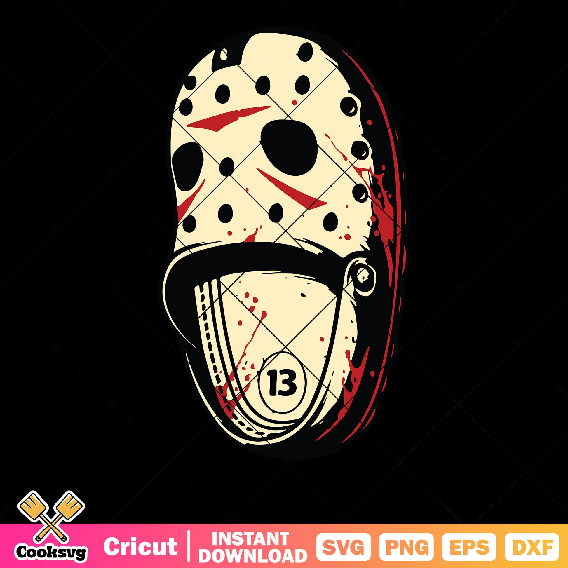 Hockey mask crocs svg, bloody crocs svg, jason voorheez svg