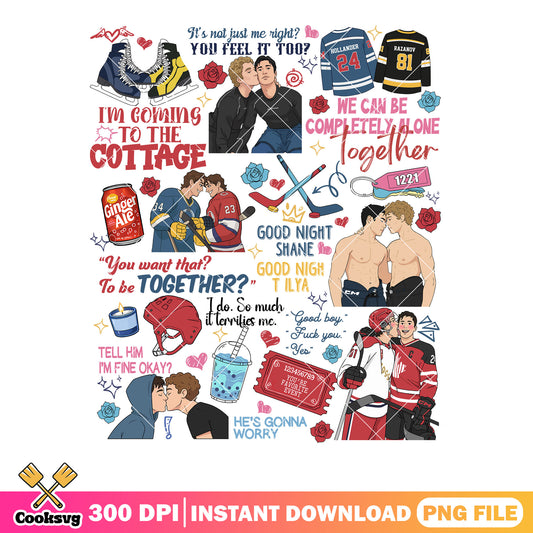 Hockey quote gay love png, connor storrie png, heated rivalry png