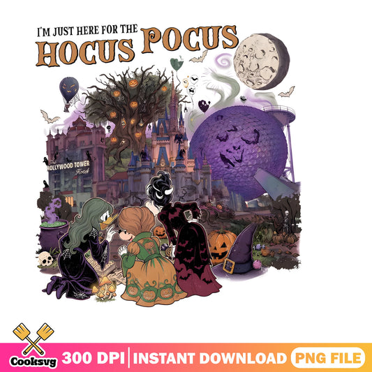 Hocus Pocus Disney Halloween PNG, Disney Castle PNG, Halloween Witch PNG