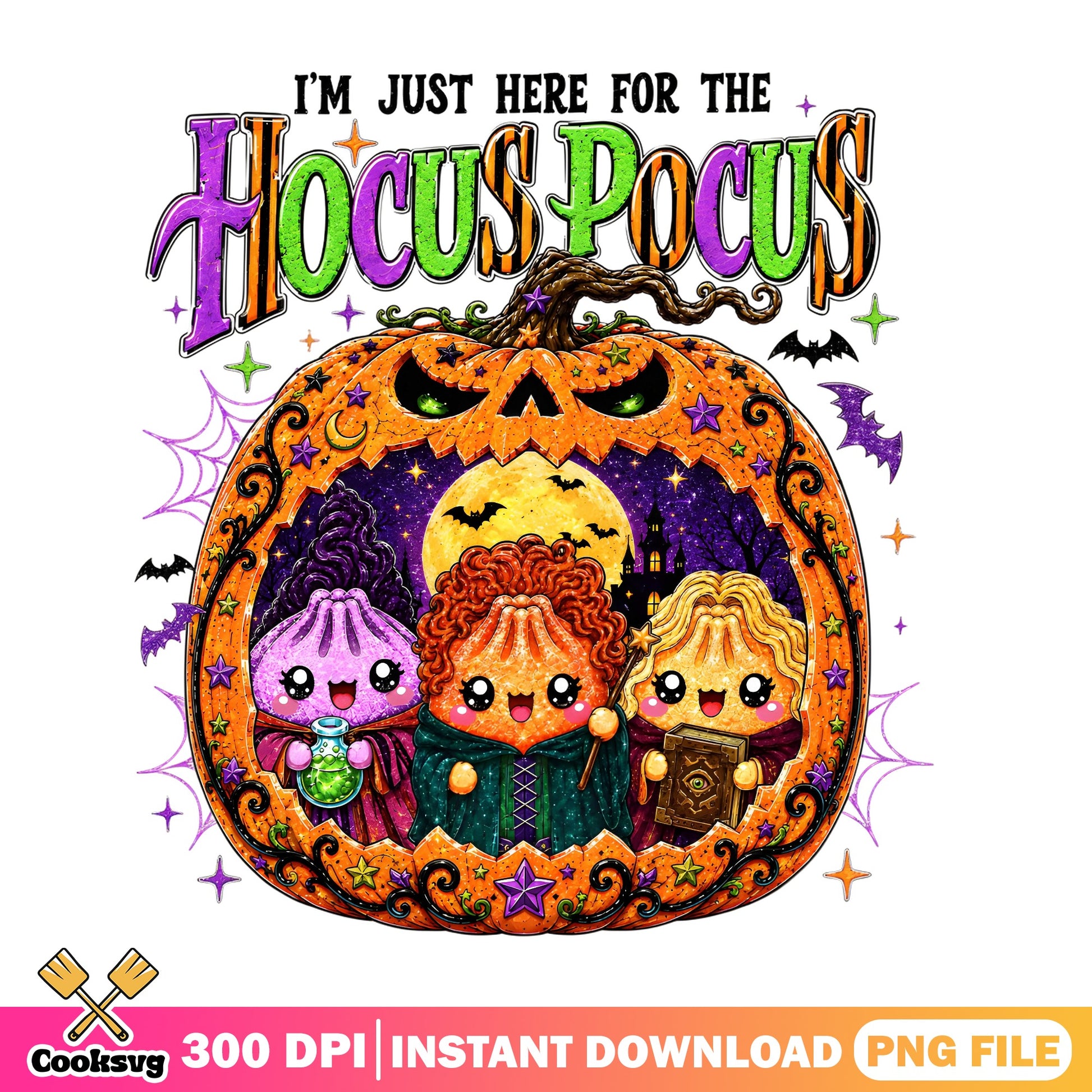 Hocus Pocus Sanderson Sisters PNG, Halloween Pumpkin PNG, Witch PNG