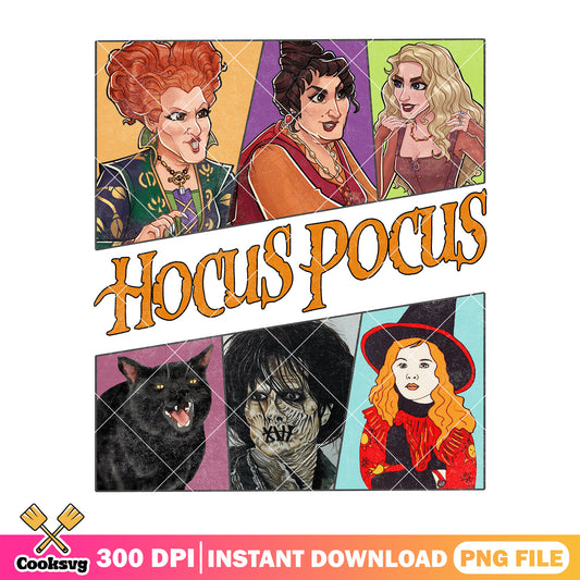 Hocus pocus design halloween png, halloween store png, the witch png