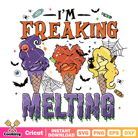 Hocus pocus freaking melting svg, hocus pocus svg, halloween ice cream​ svg