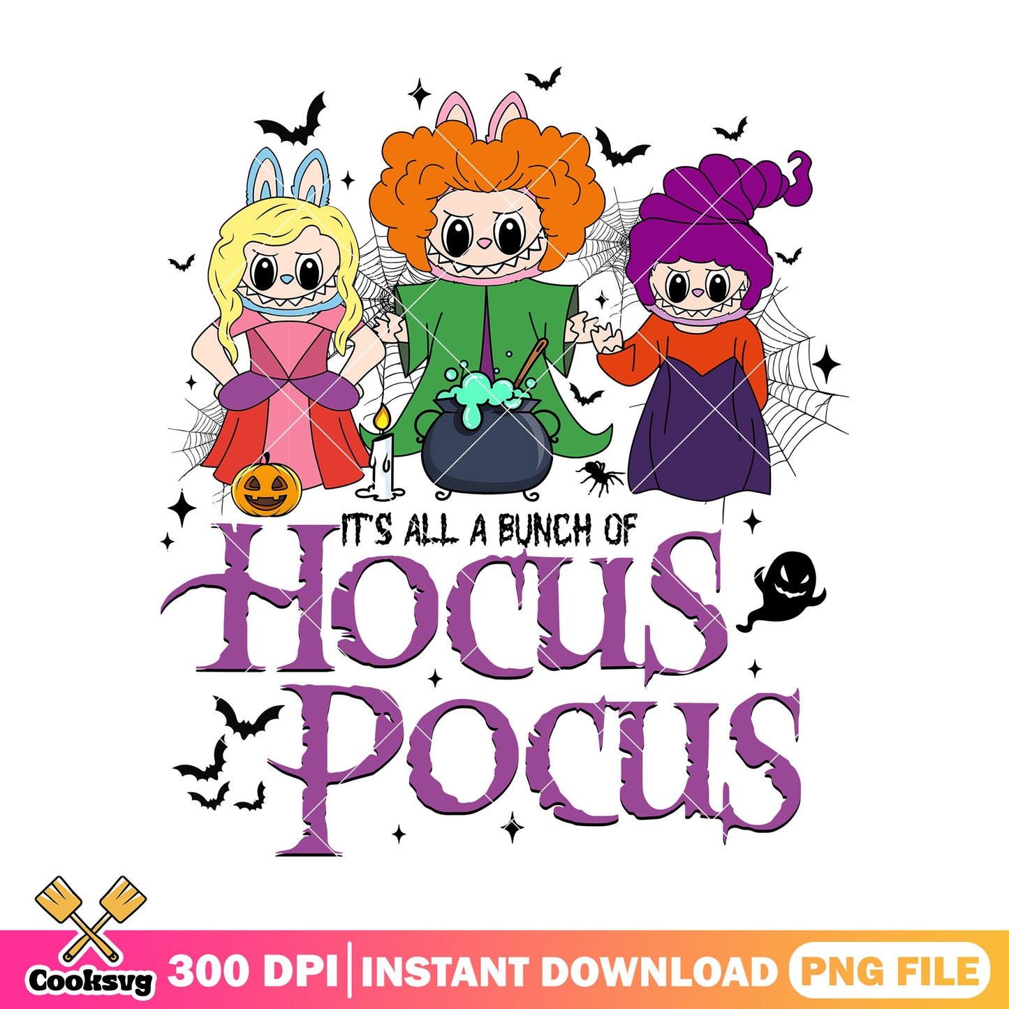 Hocus pocus labubu witch png, labubu secret​ png, halloween movie png