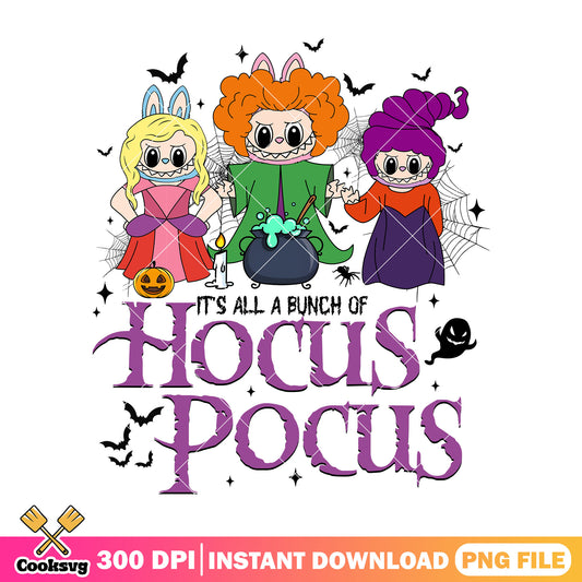Hocus pocus labubu witch png, labubu secret​ png, halloween movie png