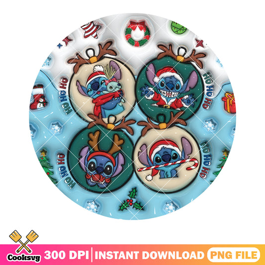 Ho ho ho Stich png, lilo and stitch png, christmas wreath png