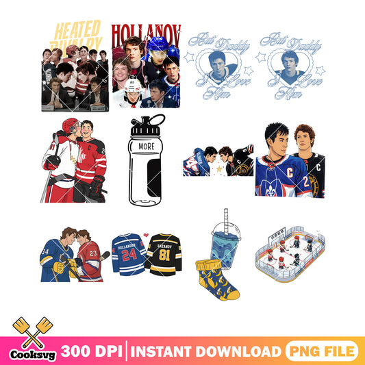 Hollanov ilya shane poster png bundle, gay movie png, heated rivalry png