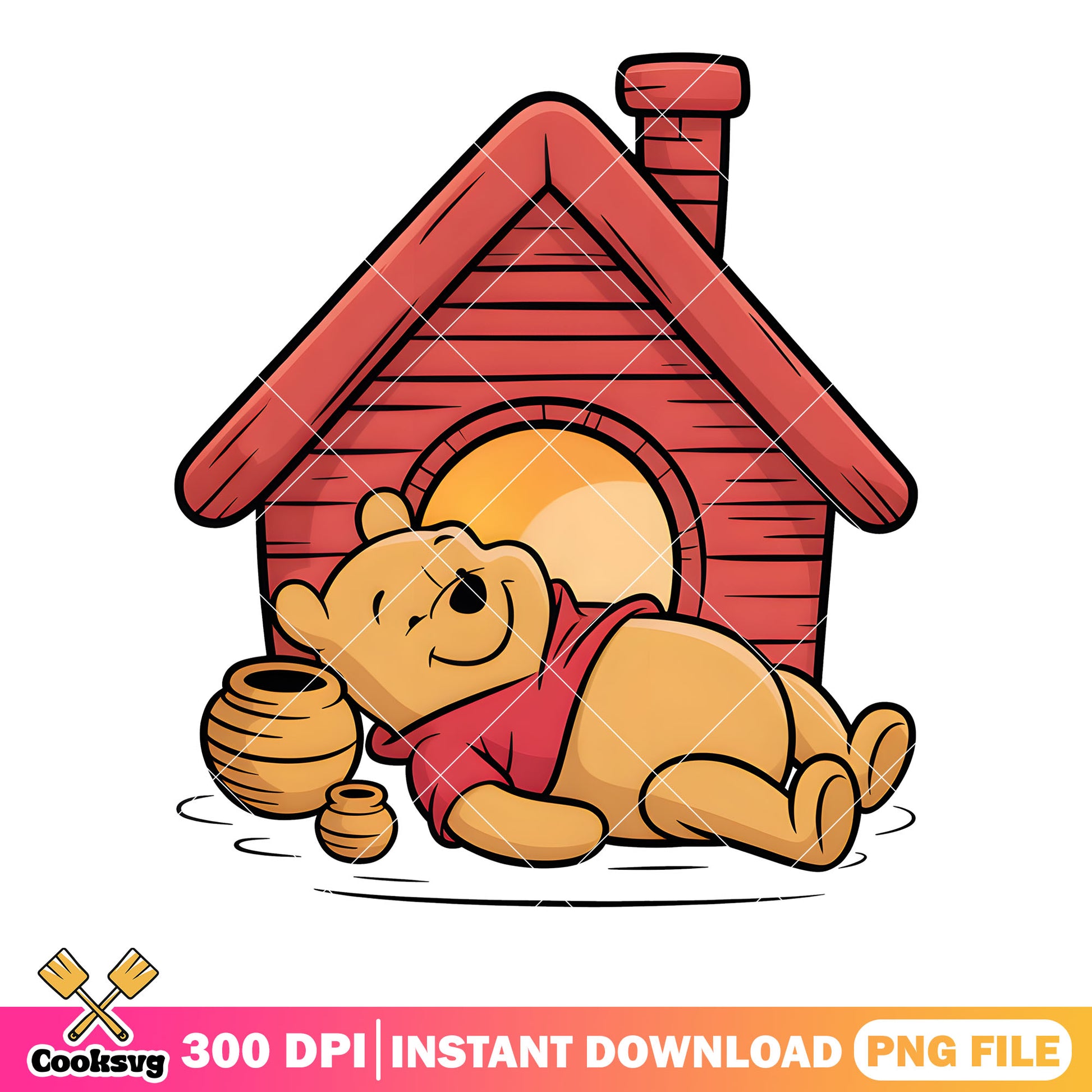 Honey pillow house pooh png, pooh bear png, vintage winnie pooh png