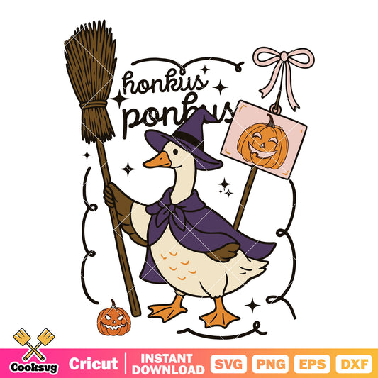 Honkus ponkus cute goose svg, halloween goose​ svg, silly goose svg