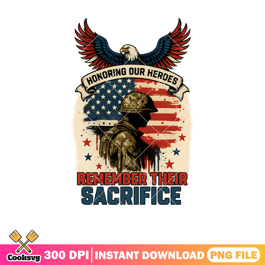 Honoring our heroes memorial day png, remember their sacrifice​ png