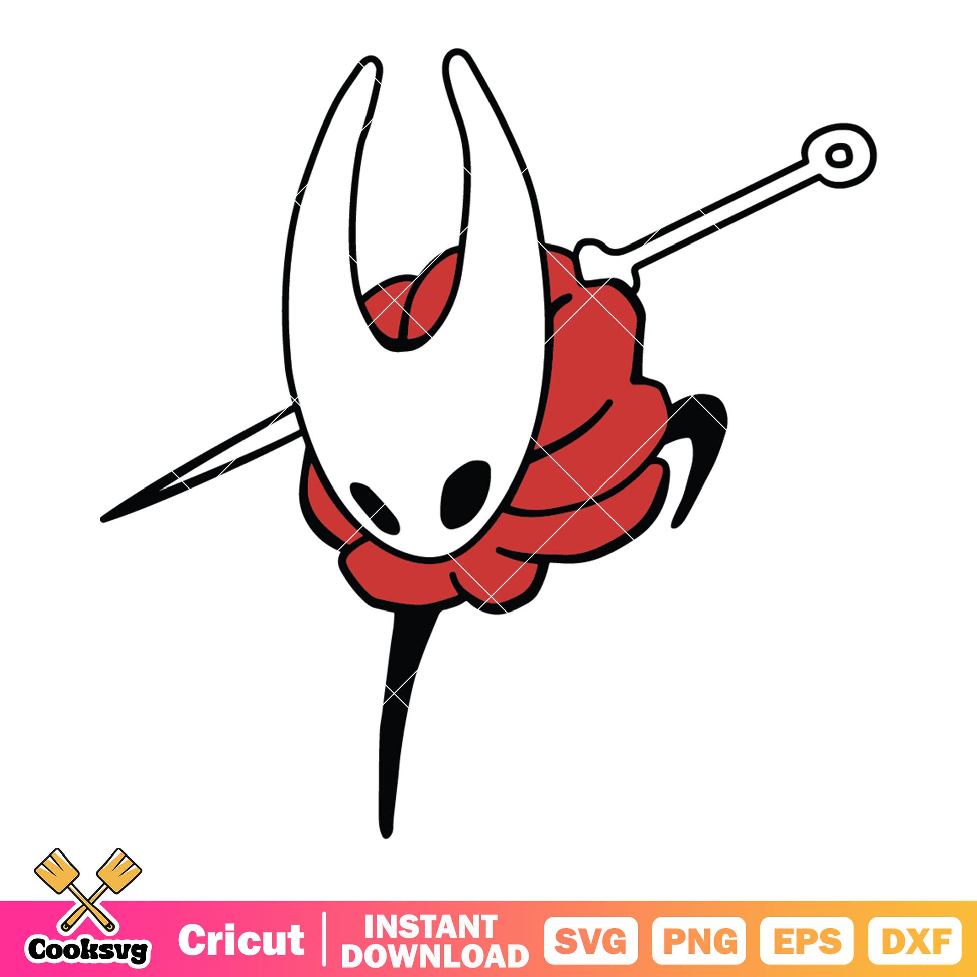 Hornet chibi jump svg, hornet silksong svg, silksong indie svg