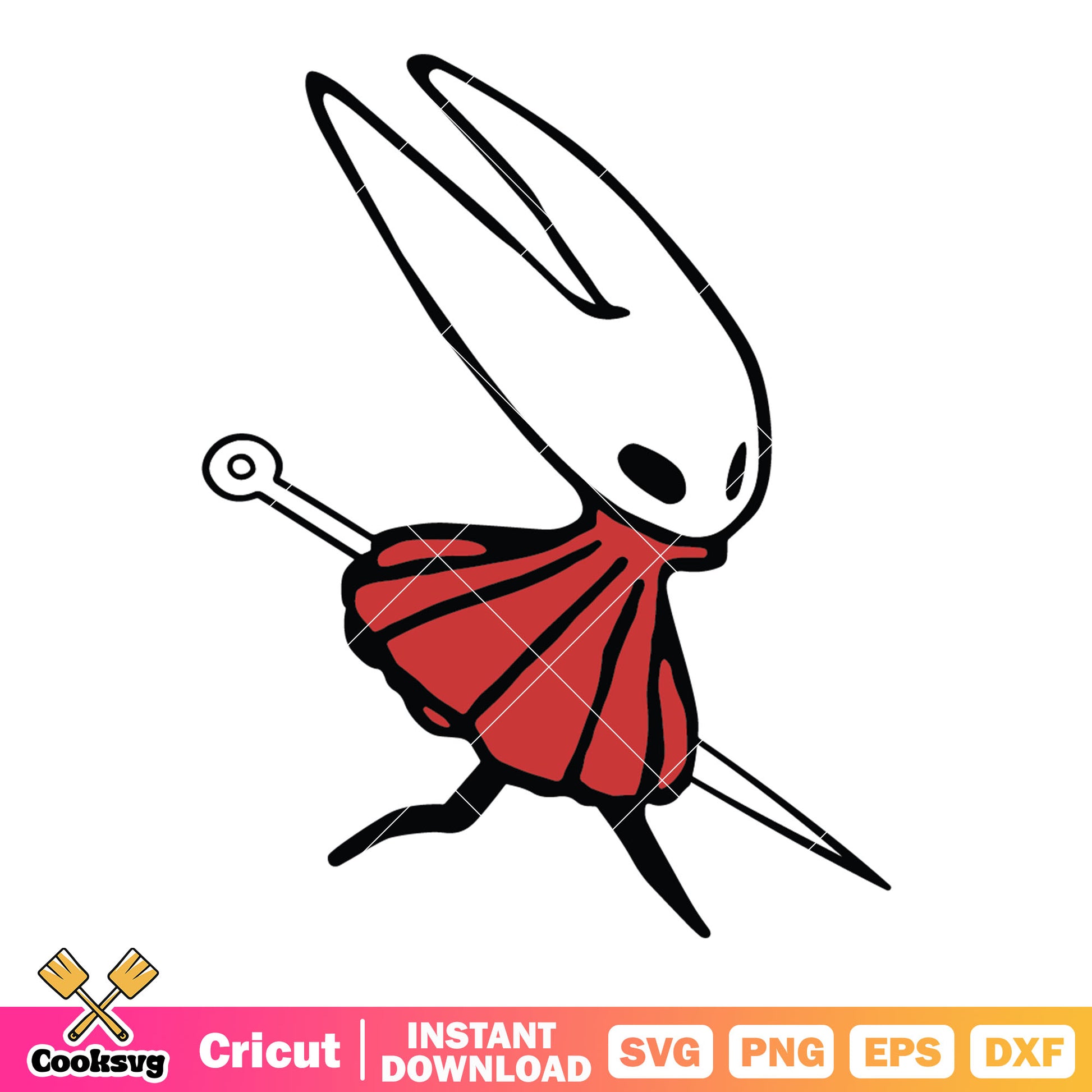 Hornet chibi walk svg, hornet silksong svg, silksong indie svg