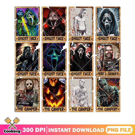 Horrible serial killer png bundle, heres johnny​ png, ghostface png