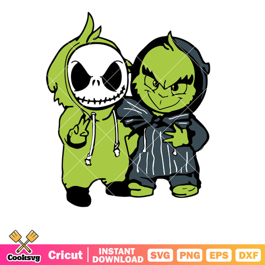 Horror Grinch And Jack Skellington svg, grinch and jack skellington svg