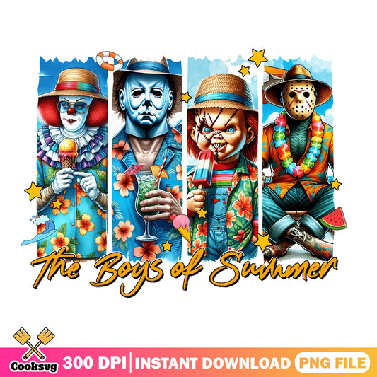 Horror Characters Boys Of Summer PNG, Halloween Summer PNG, Chucky Jason PNG