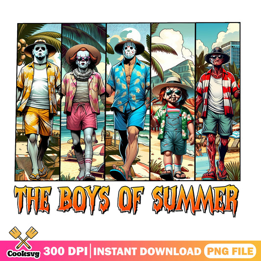 Horror Characters Summer Beach PNG, Boys Of Summer PNG, Halloween PNG