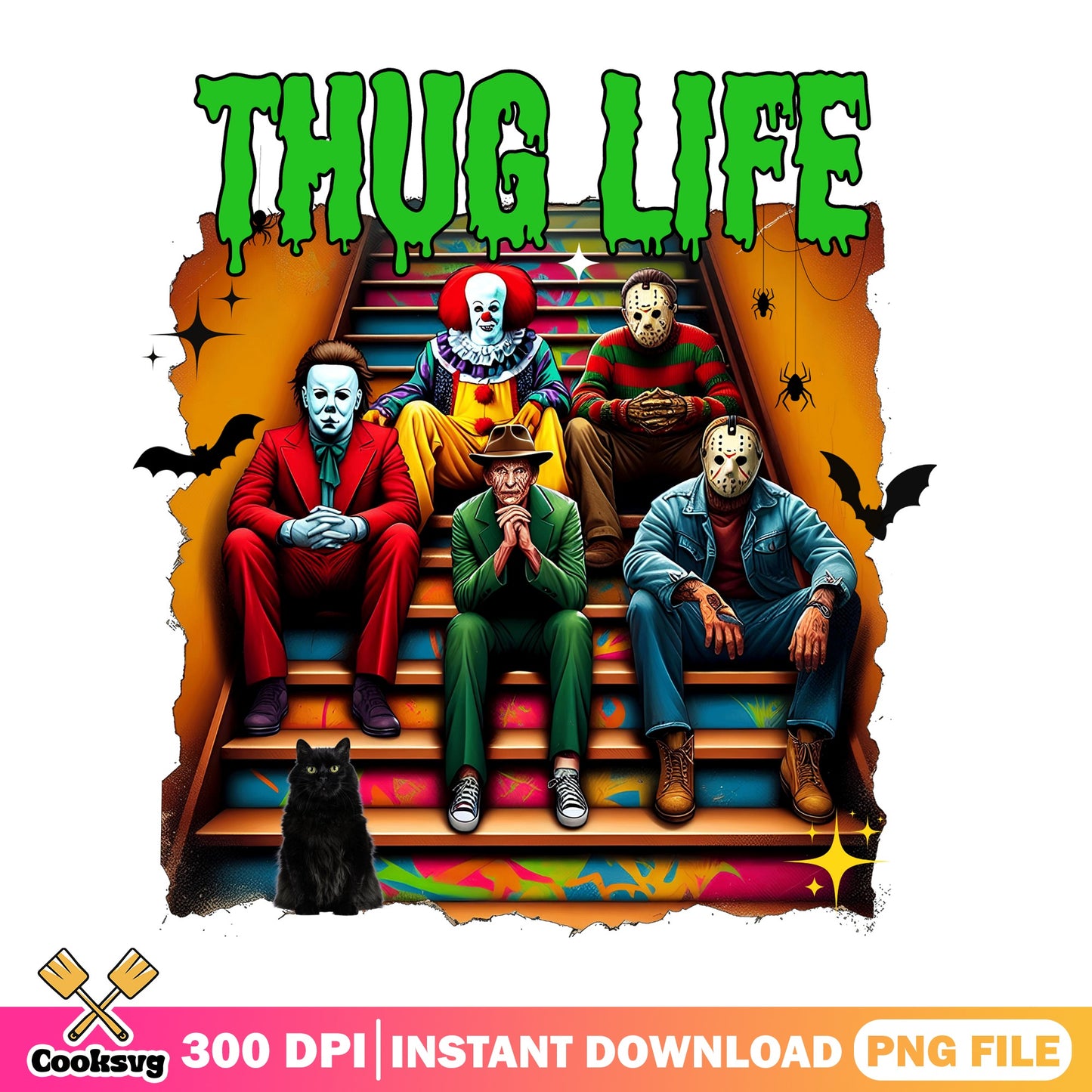 Horror Characters Thug Life PNG, Halloween Horror Movie PNG, Scary Killers PNG