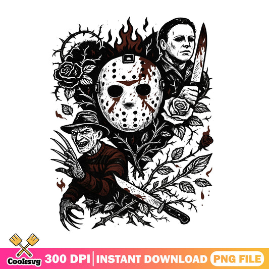 Horror Movie Characters PNG, Jason Freddy Michael Myers PNG, Halloween PNG