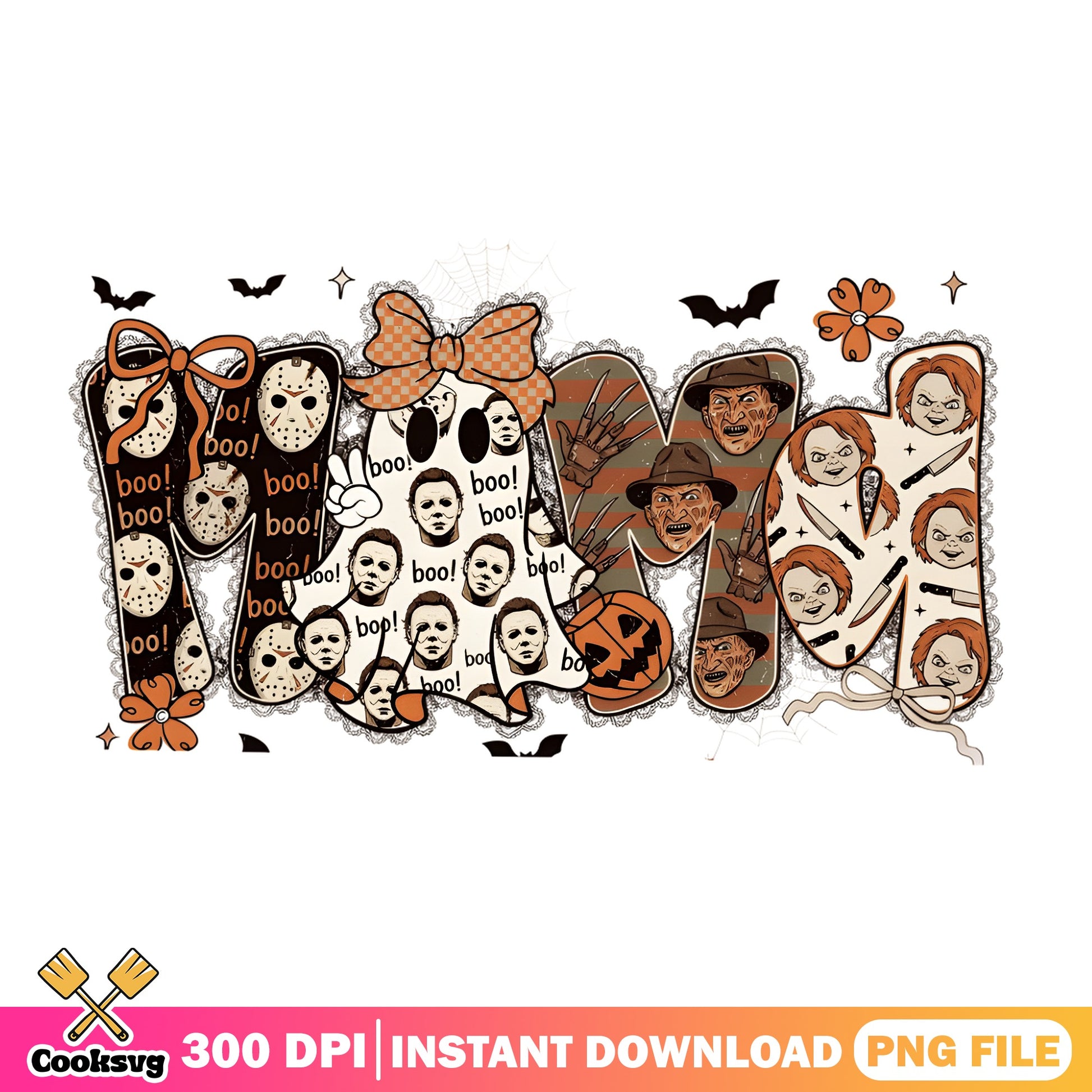 Horror Movie Mom PNG, Halloween Killer Characters, Spooky Mom PNG