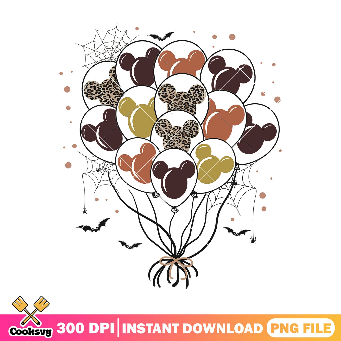 Horror ballon mickey ear png, mickey mouse png, halloween town png