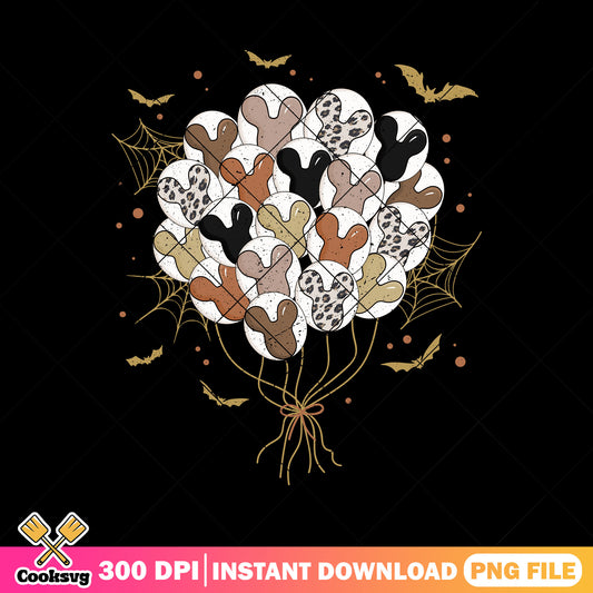 Horror ballons mickey ears png, disney world png, halloween movie png