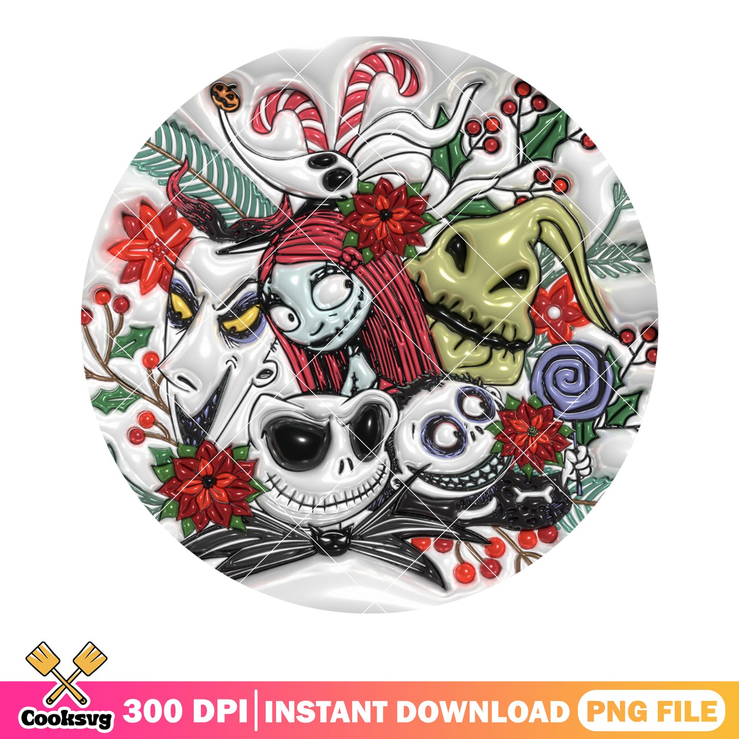 Horror christmas movies png, jack skelington png, oogie boogie​ png