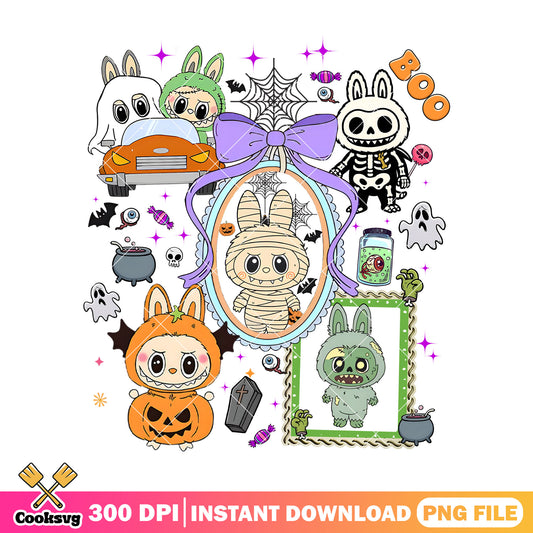 Horror costume labubu png, labubu costume​ png, halloween labubu png