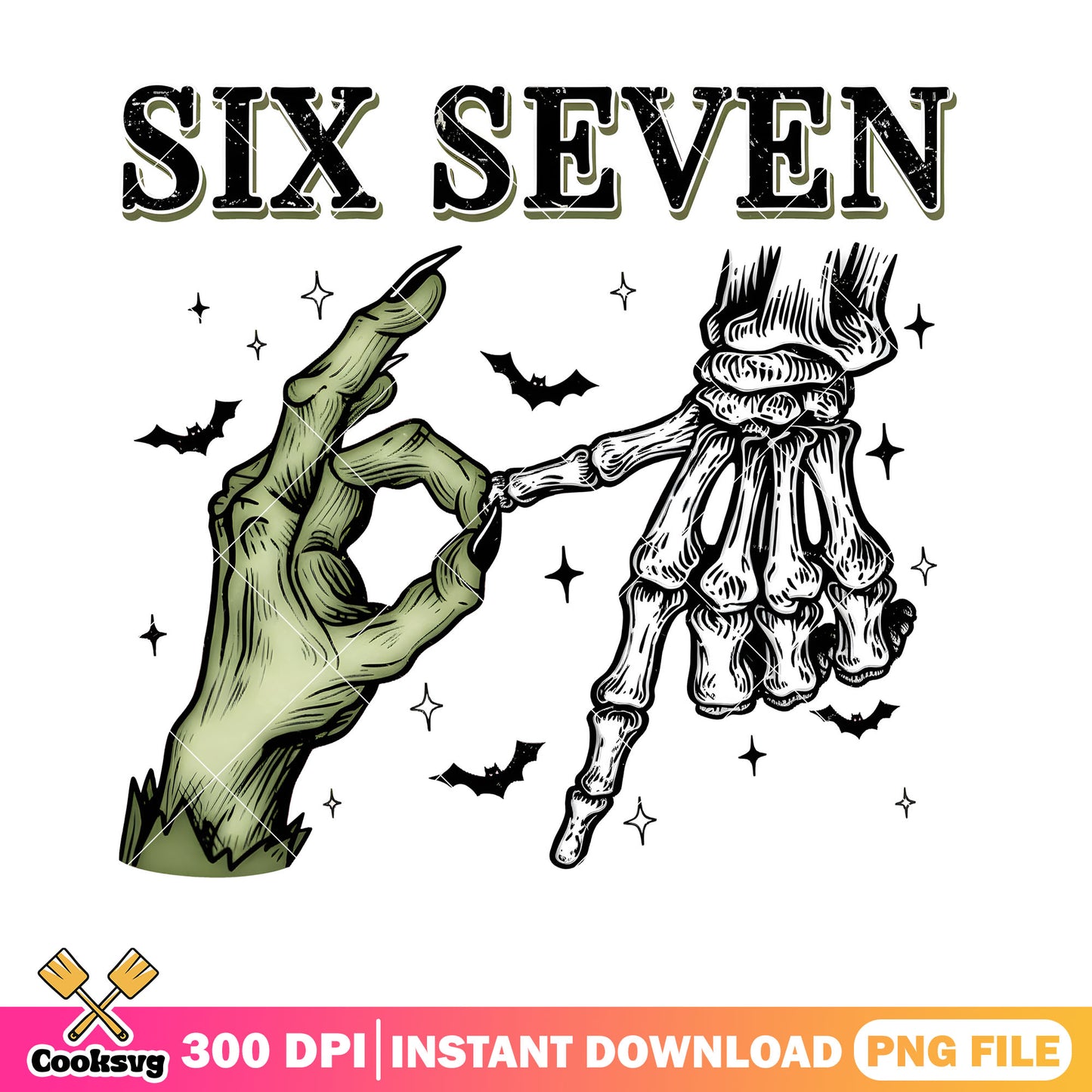 Horror hand six seven png, six seven trend png, halloween 67 png