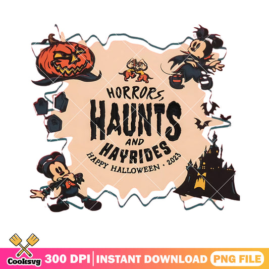 Horror hunts and hay ride png, mickey scared png, disney character png