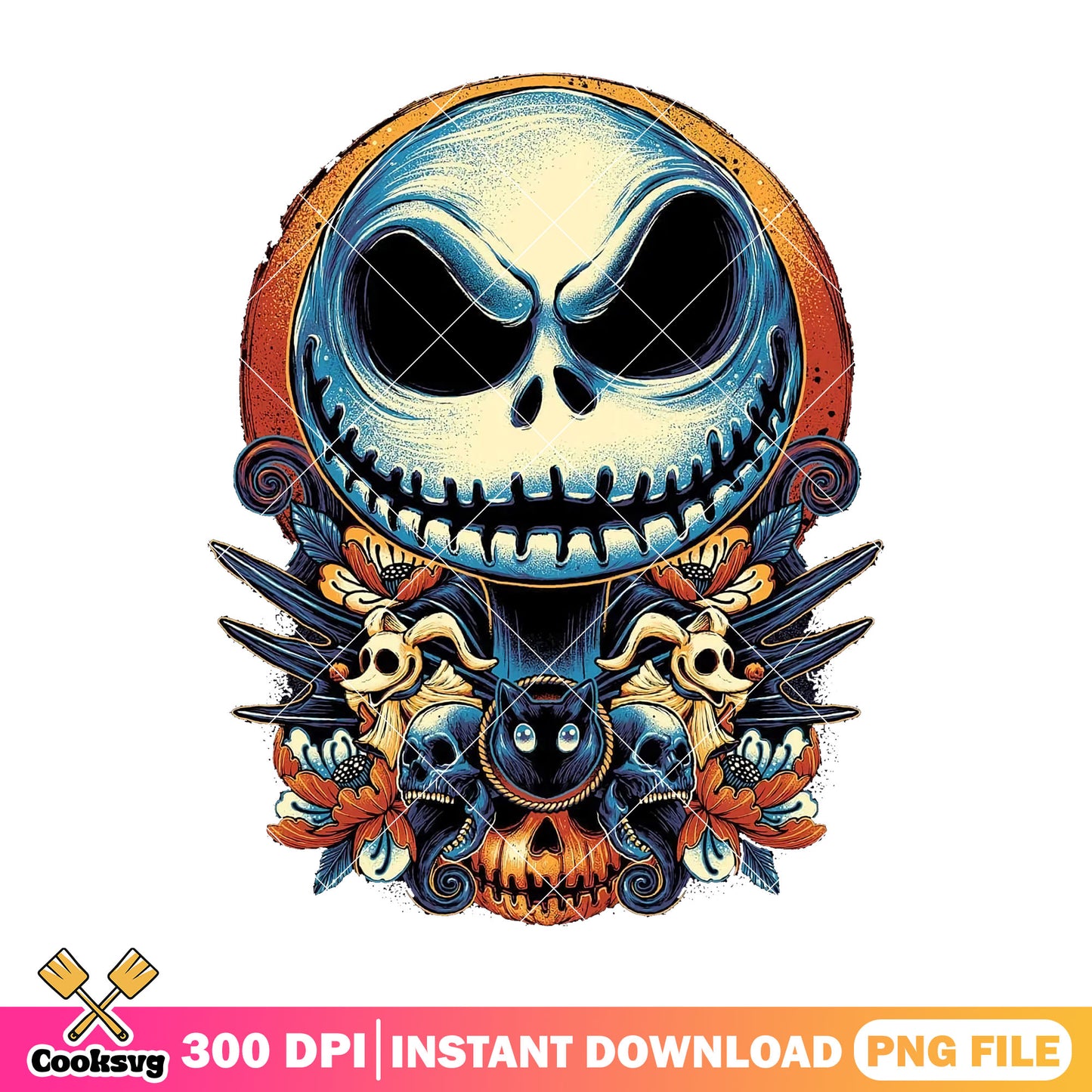 Horror jack with black cat png, jack disney png, halloween disney png