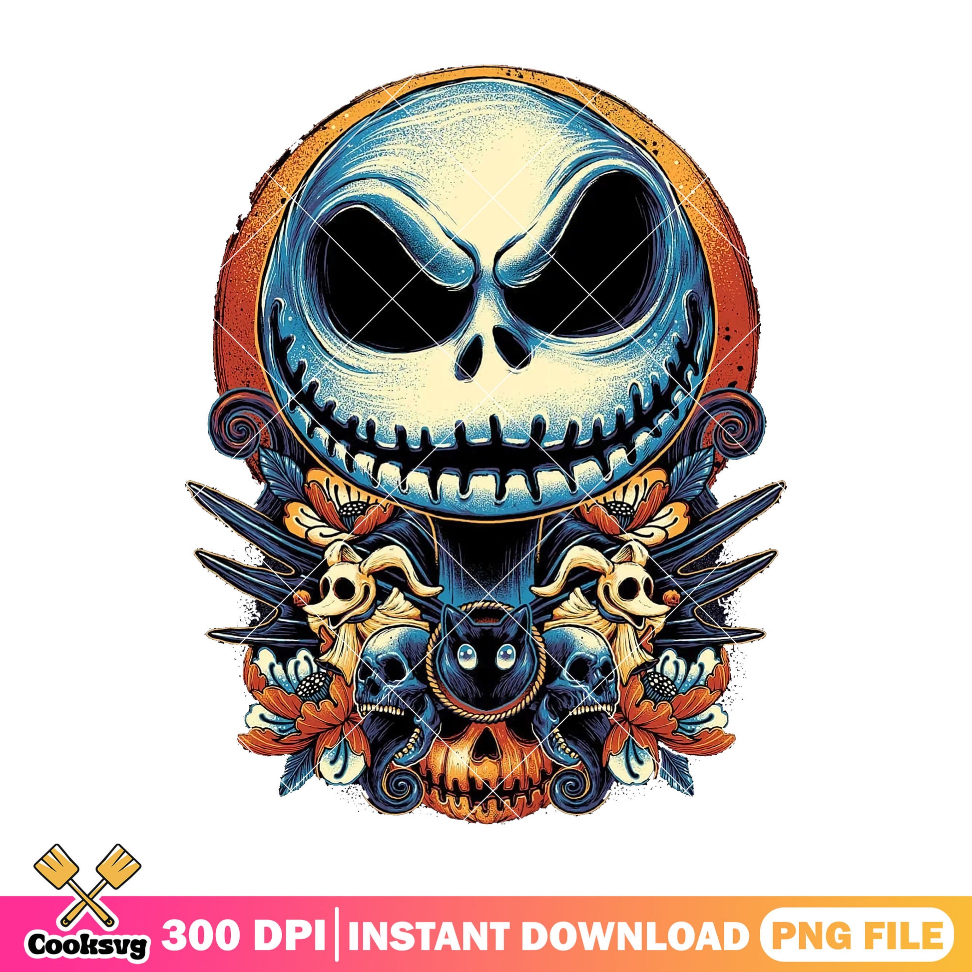 Horror jack with black cat png, jack disney png, halloween disney png