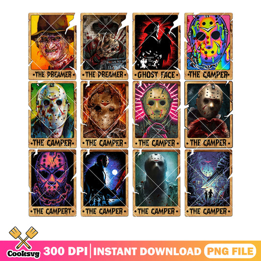Horror movies character png bundle, freddy krueger png, jason voorheez png