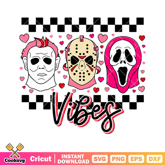 Horror movies head valentine vibes svg, horror movies svg, horror valentine svg