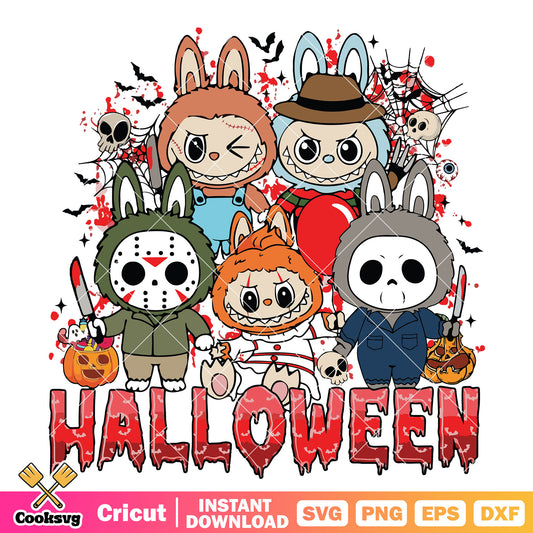 Horror movies labubu svg, halloween labubu svg, horror movies svg