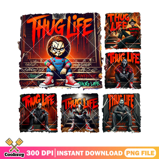 Horror thug life design png, halloween ideas png, character horror png
