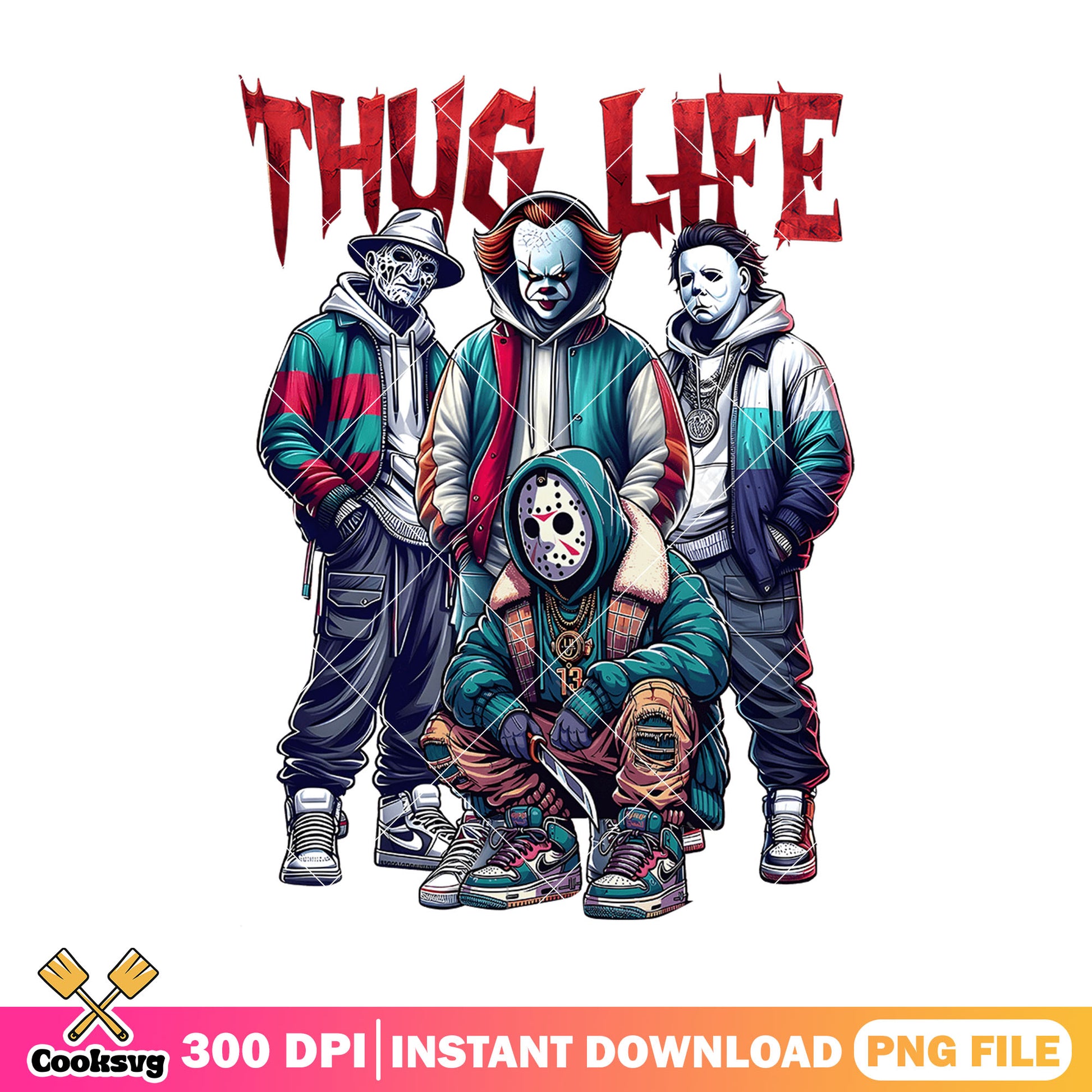 Horror thug life image png, halloween decor, horror charcaters png
