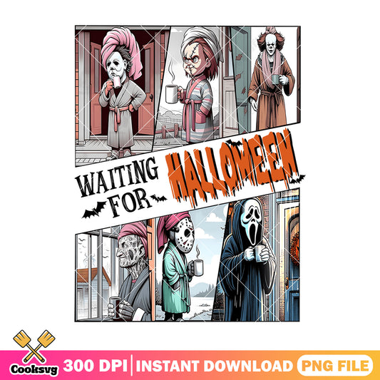 Horror villains design png, halloween decor png, horror movie png