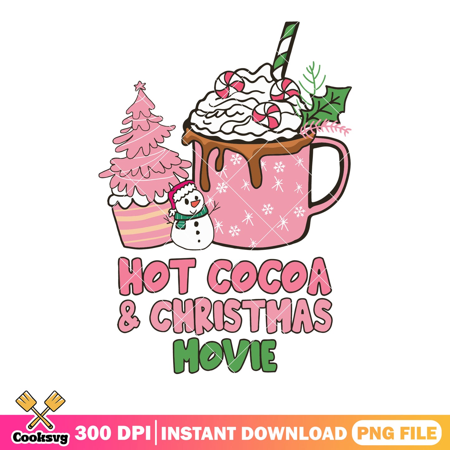 Hot cocoa christmas movie png, christmas poster png, hot chocolate png