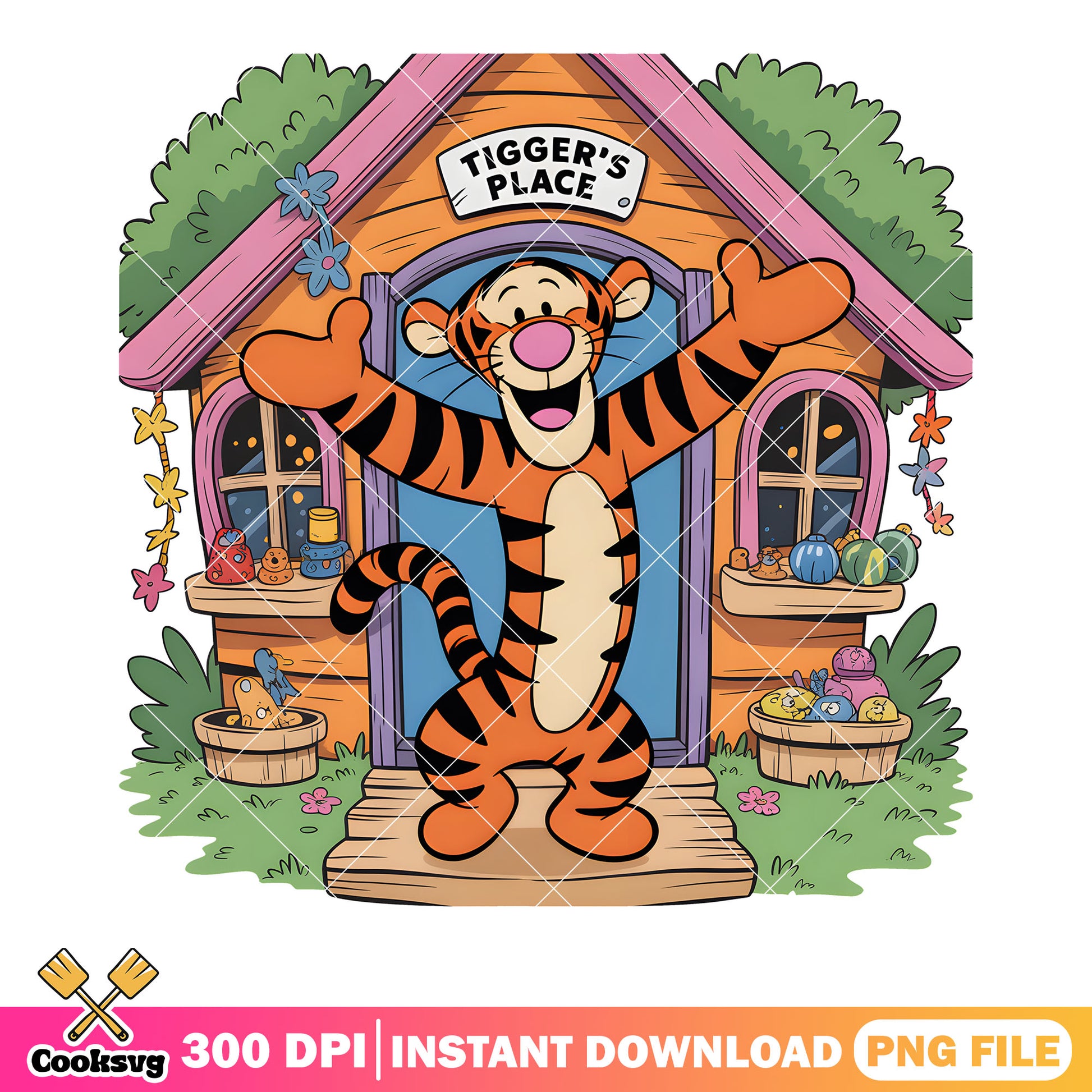 House tiger poster vibes png, disney vibes png, winnie the pooh png