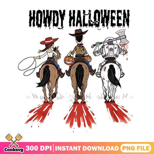 Howdy Halloween Toy Story PNG, Woody Buzz Jessie PNG, Halloween PNG